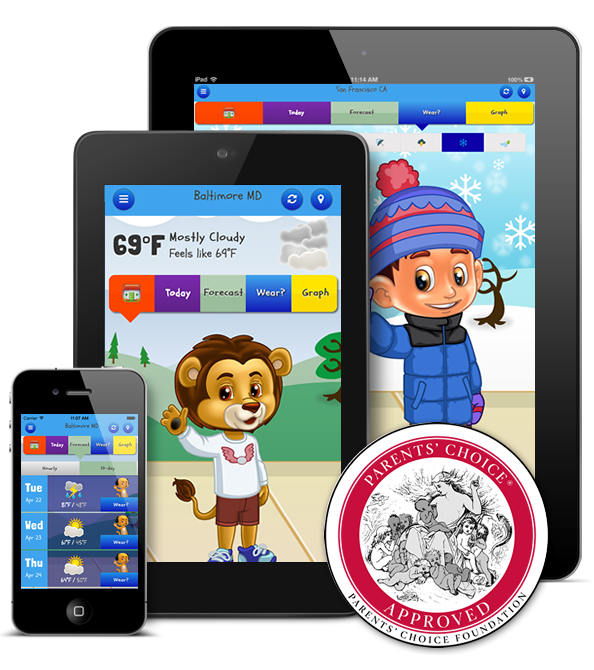 Kid Weather on Apple and Android